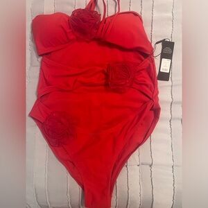 Fashion Nova sexy red bathing suit swimsuit new